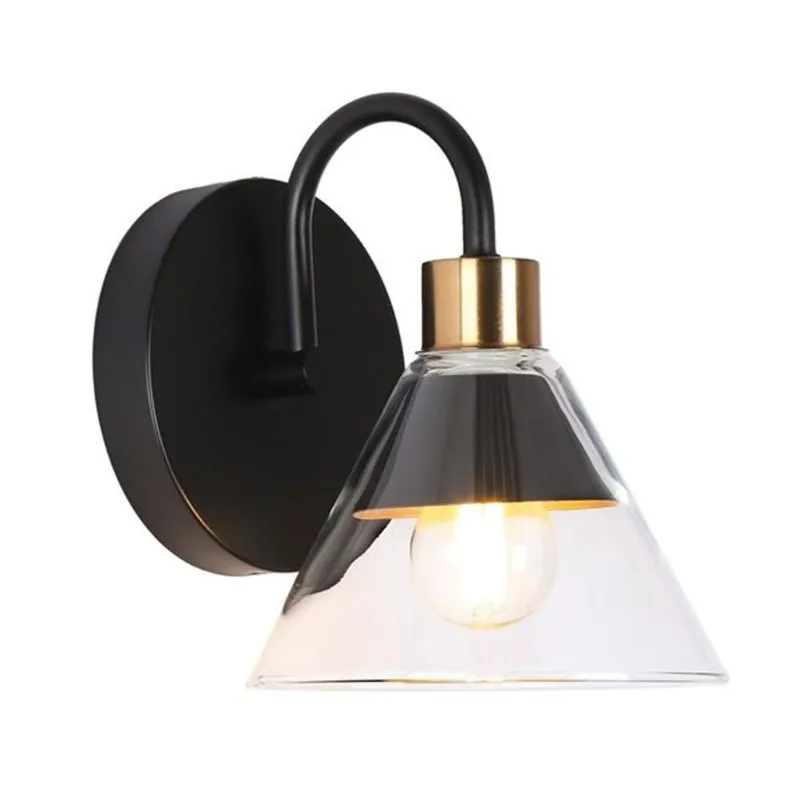 Uolfin 5.5-in W 1-Light Polished Black Modern Wall Sconce