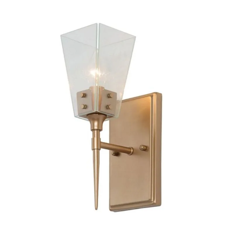 Uolfin 4-in W 1-Light Matte Gold Modern Wall Sconce