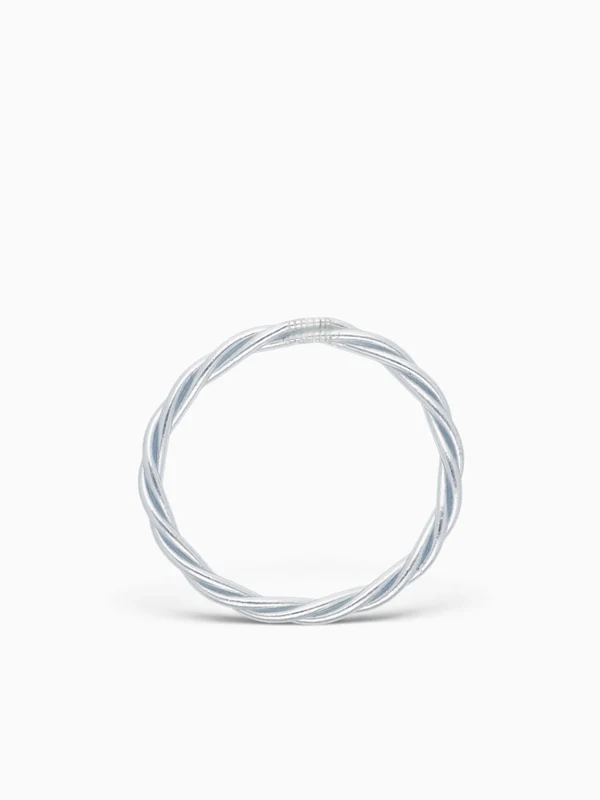 Silver Twist All Weather Bangle Silver / M