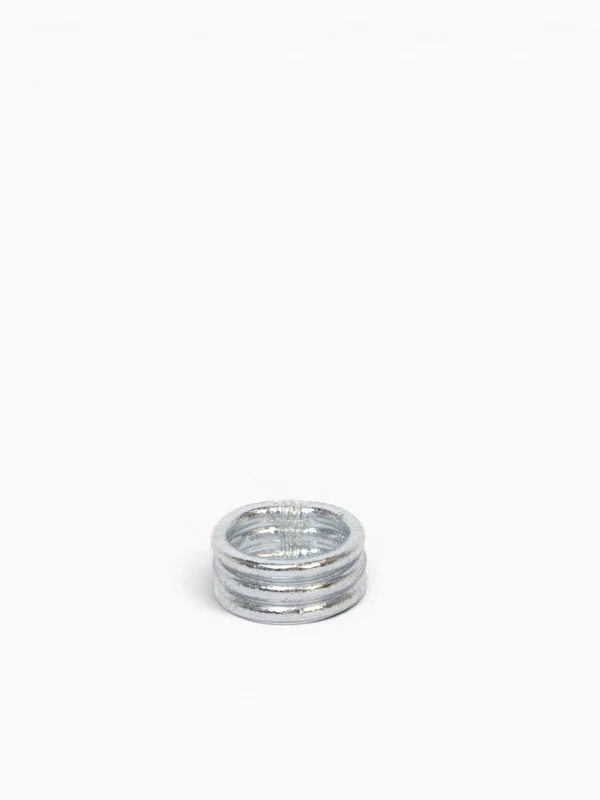 Silver All Weather Ring (set Of 3) Silver / 8
