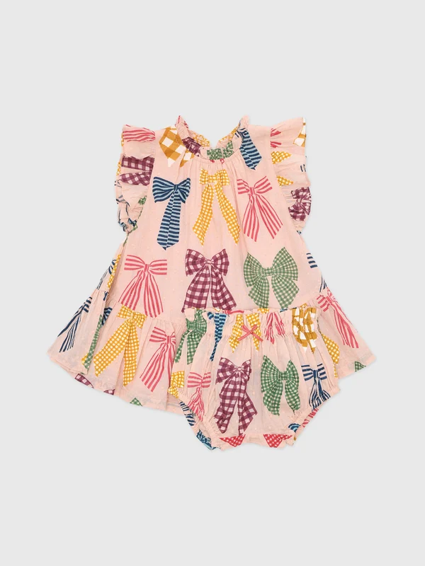 Pink Chicken Baby Girls' Harper Dress Set 18/24M / PATTERNED BOWS