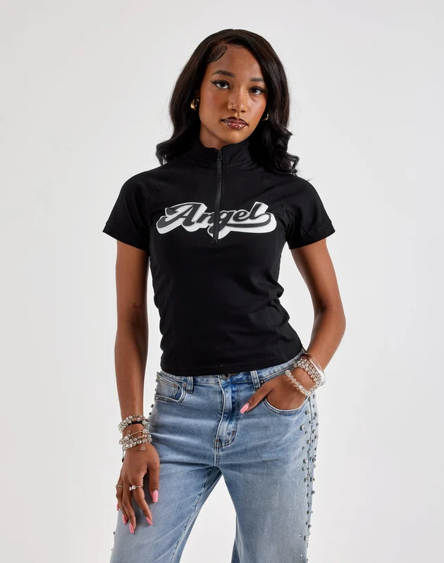 Urban Nation Angel Fitted Quarter-Zip Tee SM