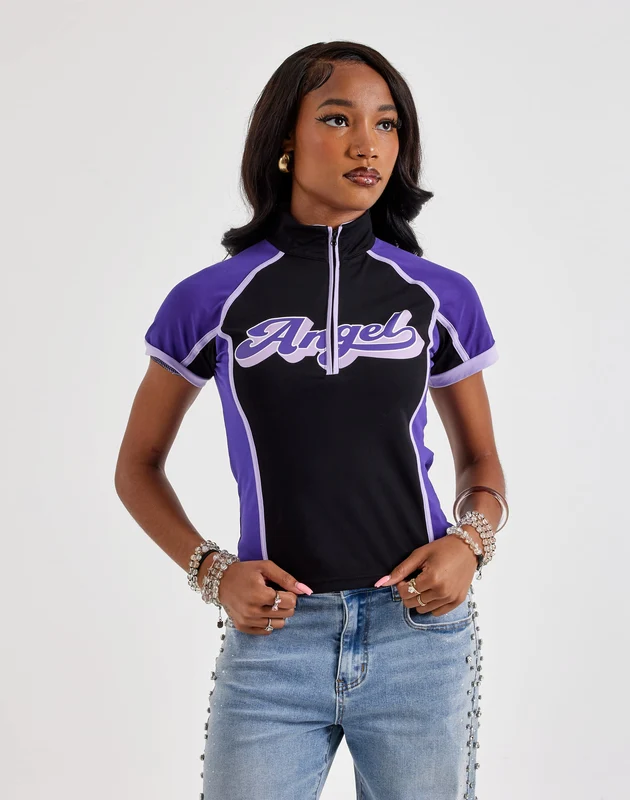 Urban Nation Angel Fitted Quarter-Zip Tee SM