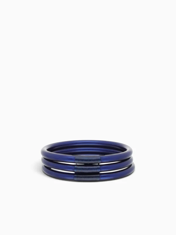 Midnight All Weather Bangles (set Of 3) Navy / L