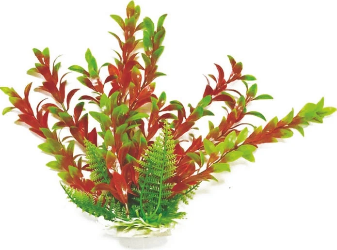 Aquatop Hygro-Like Aquarium Plant With Weighted Base Green/Red / 12"