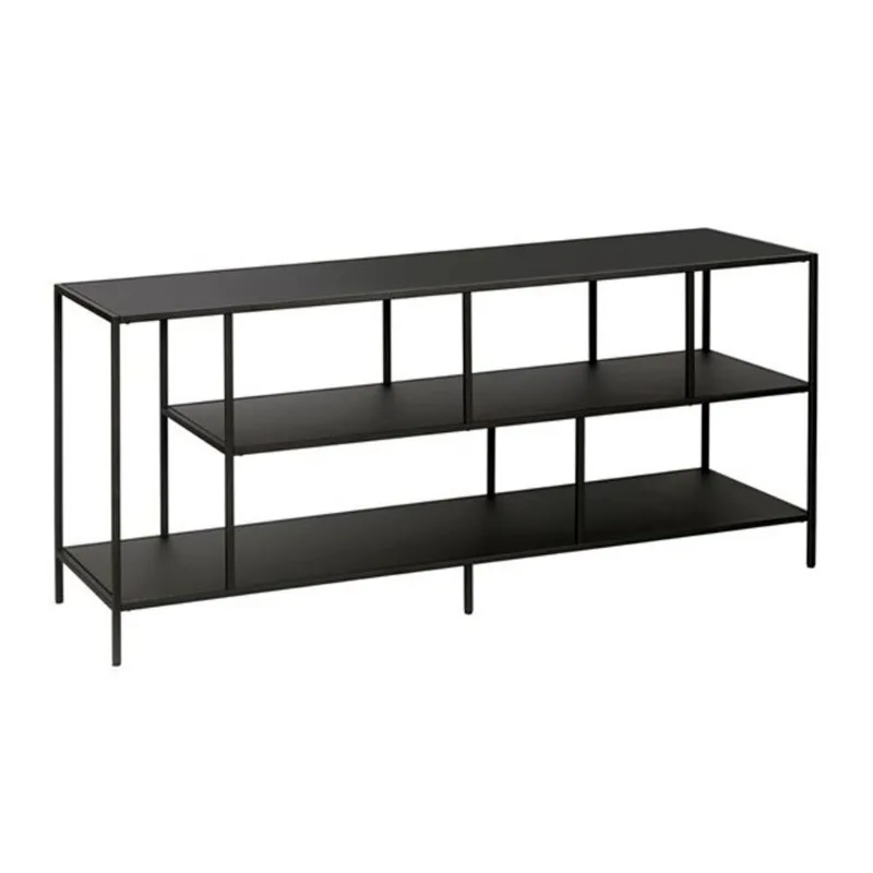 Hailey Home Winthrop 55-in W Blackened Bronze Metal Modern TV Stand w/ Metal Shelves for TV's up to 60-in