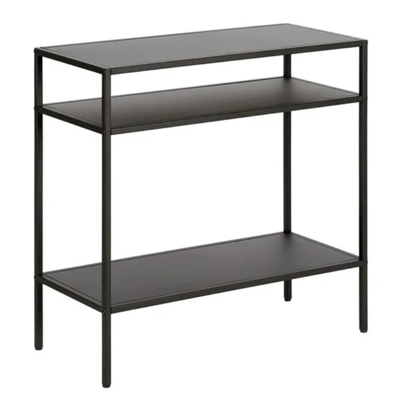 Hailey Home Ricardo Black Glass Rectangular End Table