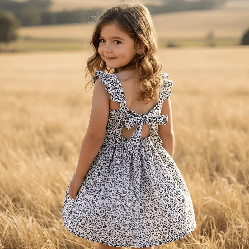 Love Henry Girls Ellie Dress - Navy Daisy Navy Daisy / 2