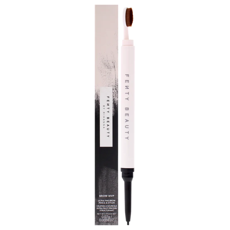 Fenty Beauty Brow MVP Ultra Fine Brow Pencil and Styler - Deep Black by Fenty Beauty for Women - 0.002 oz Eyebrow Pencil 0.002 oz