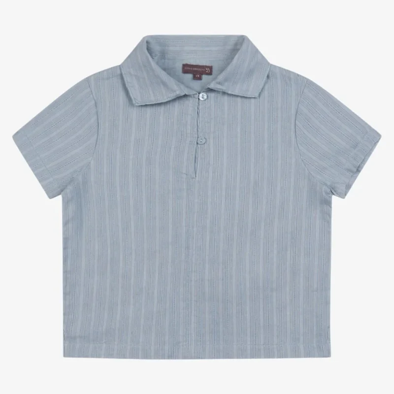 ORANGE DIMANCHE BLUE TEXTURED COLLAR SHIRT [FINAL SALE] 2