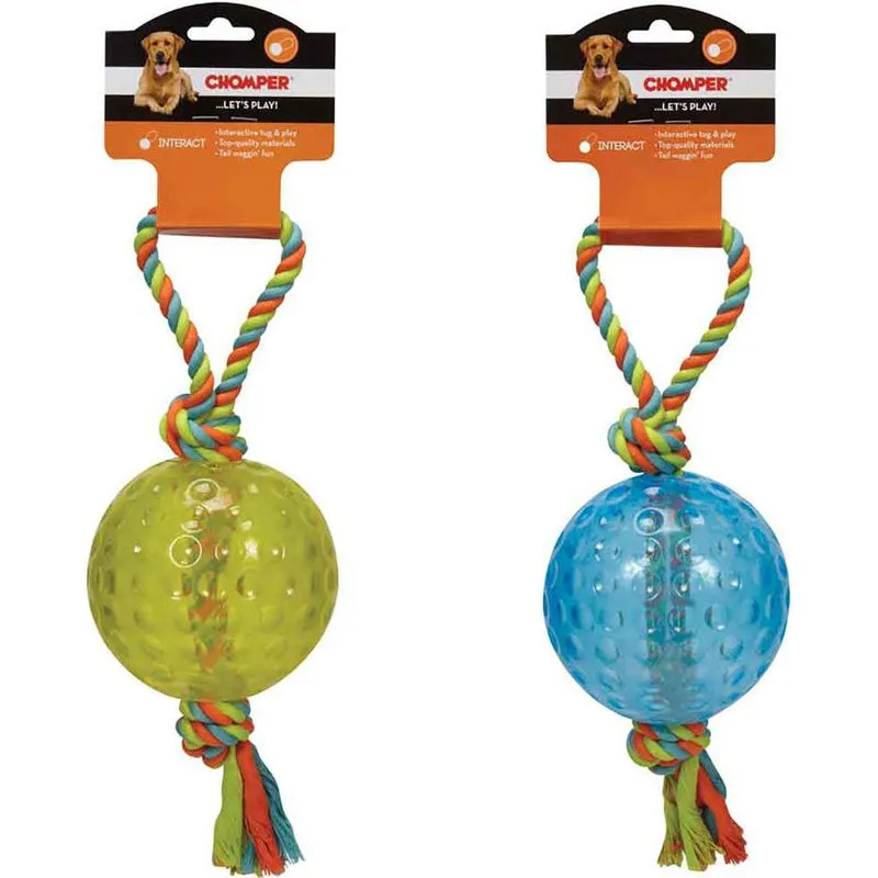 Rope Tug Toy Chomper Com Bola Tpr Para Cães