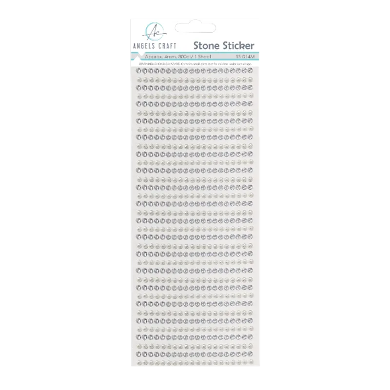 Sticker de Rhinestone|Blanco|4 mm