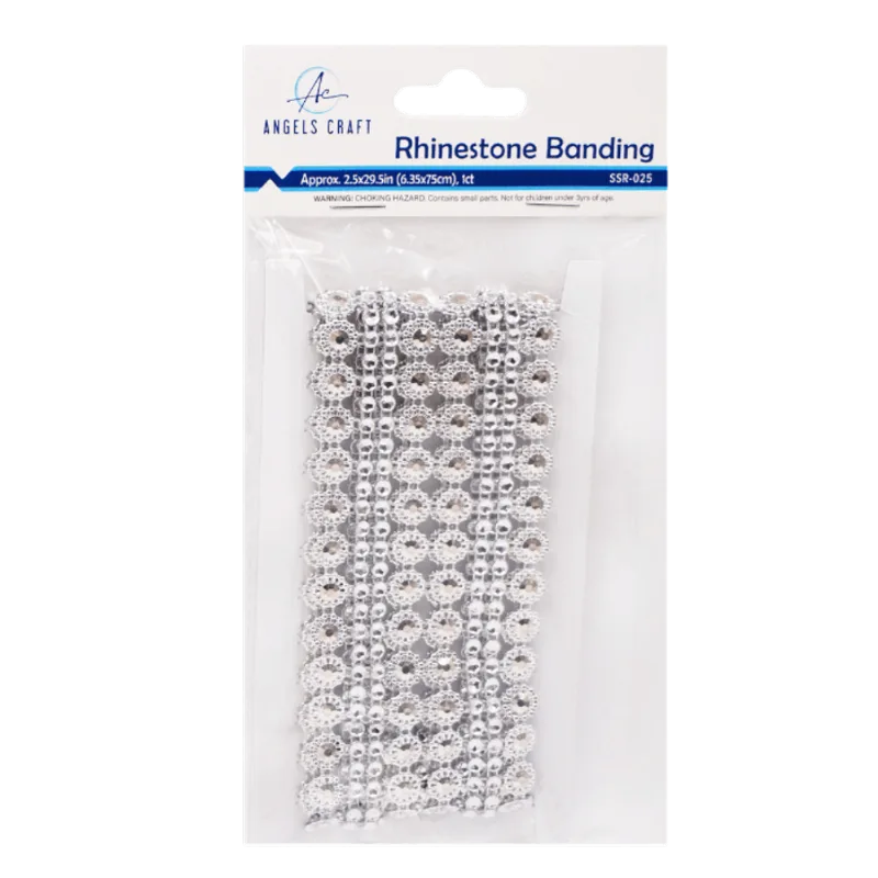 Banda de Rhinestone|Plateado