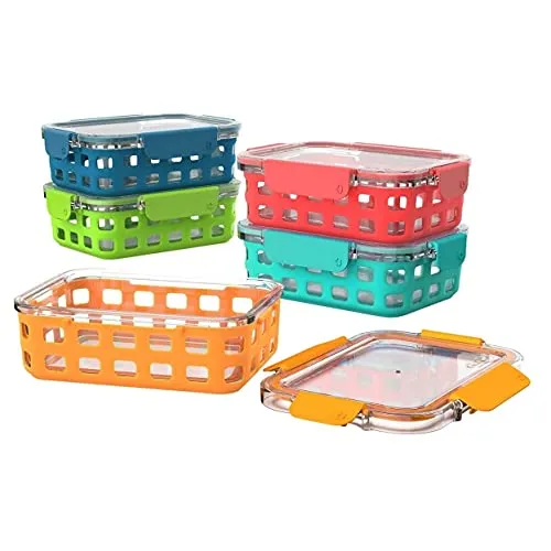 10 Piece Glass Meal Prep Food Storage Container Set Open Box
