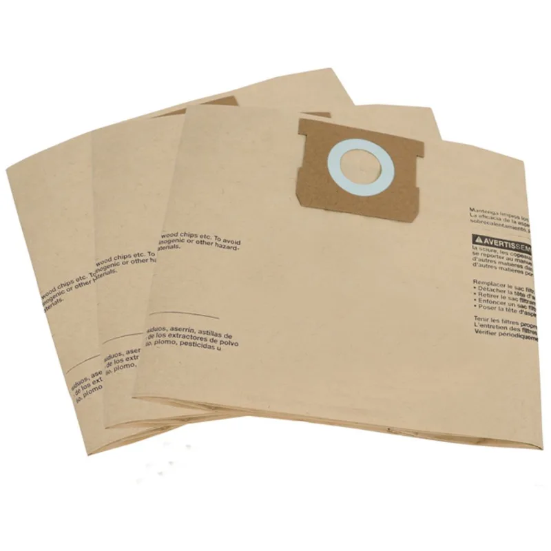 VALU+ 4/8-Gallon Wet/Dry Vacuum Brown Paper Filter Bags - 3/Pack