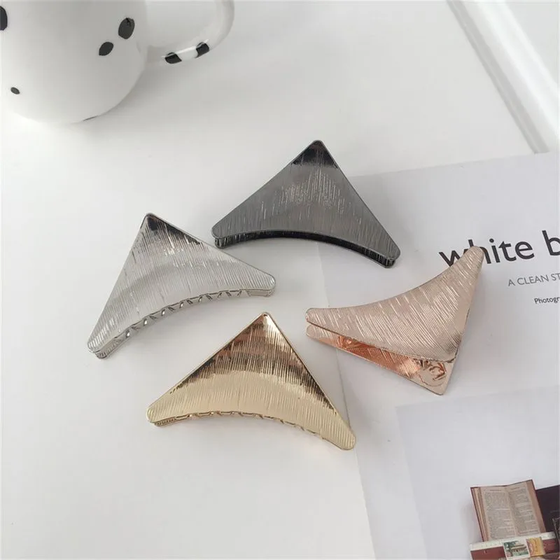 4pcs Clipes De Cabelo Metálico, Cabelos Elegantes, Simples E Geométricos