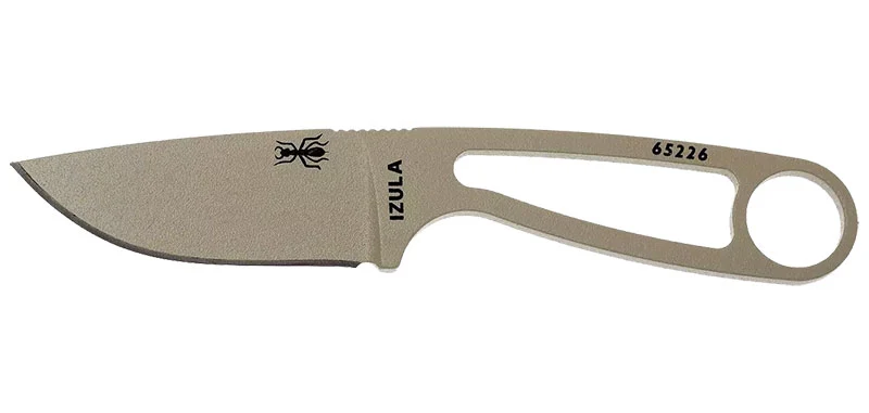Couteau à lame fixe ESEE Izula IZULADT acier Carbone lame 62 mm lame drop point Sable