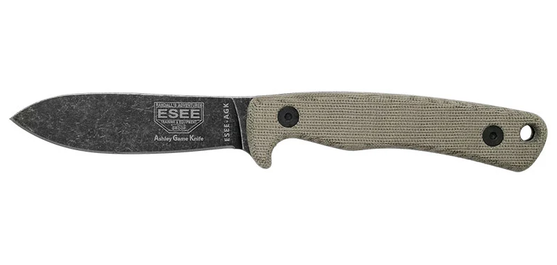Couteau à lame fixe ESEE ESEE Ashley Game Knife acier Carbone lame 91 mm Gris