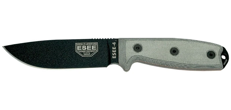 Couteau à lame fixe ESEE ESEE-4 - 116 mm acier Carbone lame 116 mm Gris