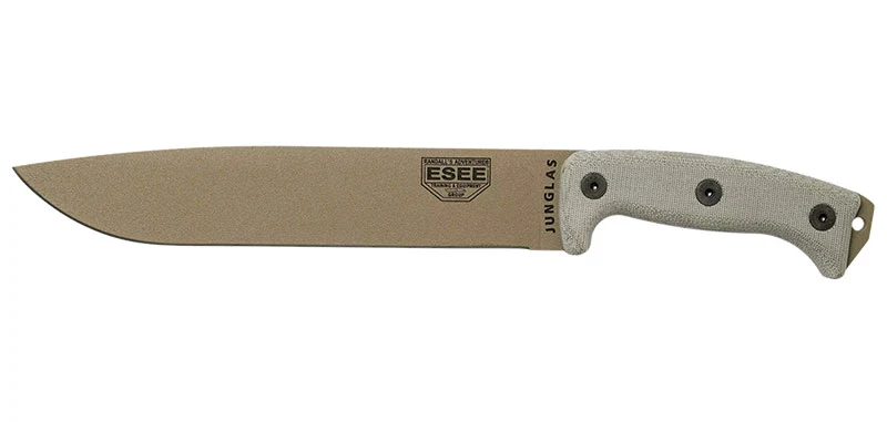Couteau à lame fixe ESEE Junglas JUNGLASDEE acier Carbone lame 265 mm Gris