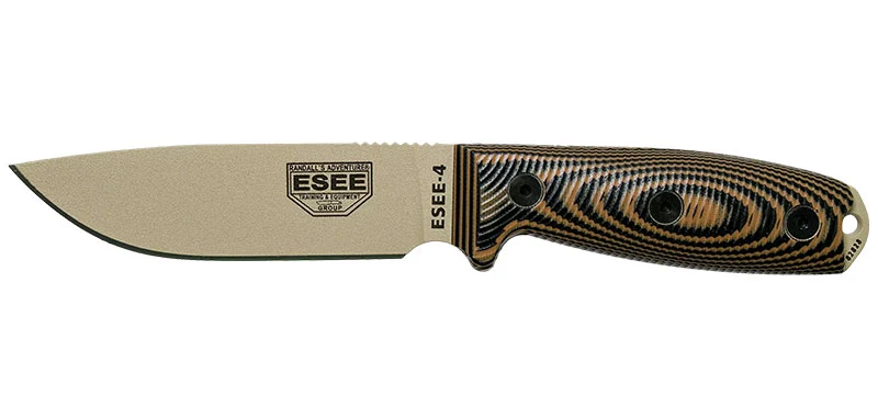 Couteau à lame fixe ESEE ESEE-4 E4PDT acier Carbone lame 116 mm lame drop point Autre
