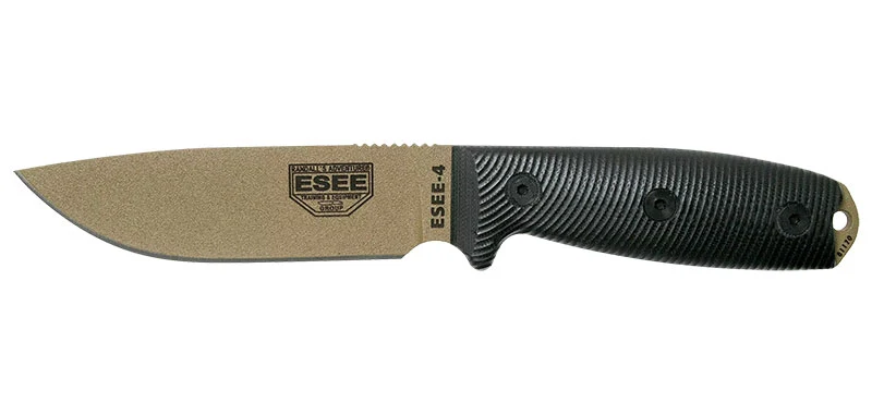 Couteau à lame fixe ESEE ESEE-4 4PDE001 acier Carbone lame 116 mm Noir
