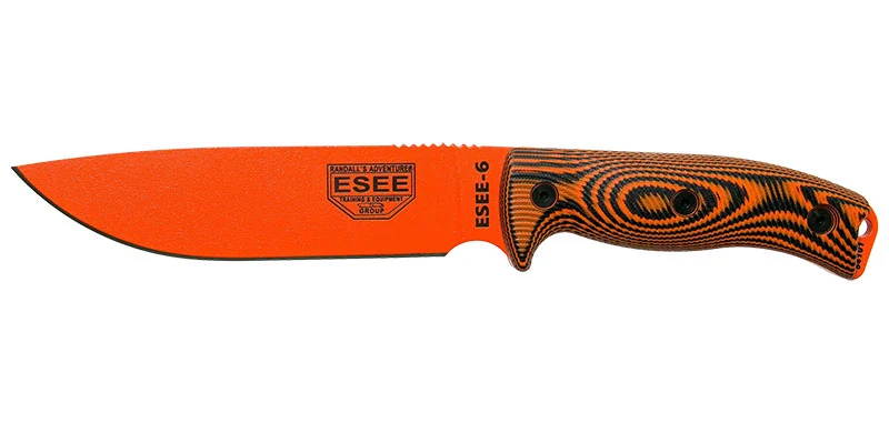 Couteau à lame fixe ESEE ESEE-6 6POR006 acier Carbone lame 165 mm Orange