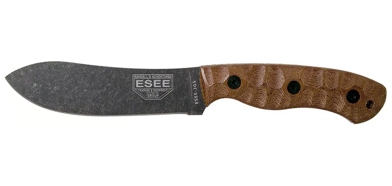 Couteau à lame fixe ESEE ESEE-5 Nessmuk James Gibson acier 1095 Carbon lame 114 mm Marron