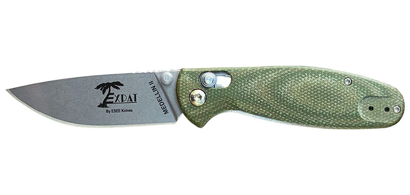 Couteau pliant ESEE Medellin II acier S35VN lame 76 mm lame drop point Vert