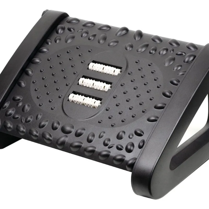 REPOSAPIES ERGONÓMICO EN 6 POSICIONES CON TEXTURA DE MASAJE Y RODILLO - COLOR NEGRO