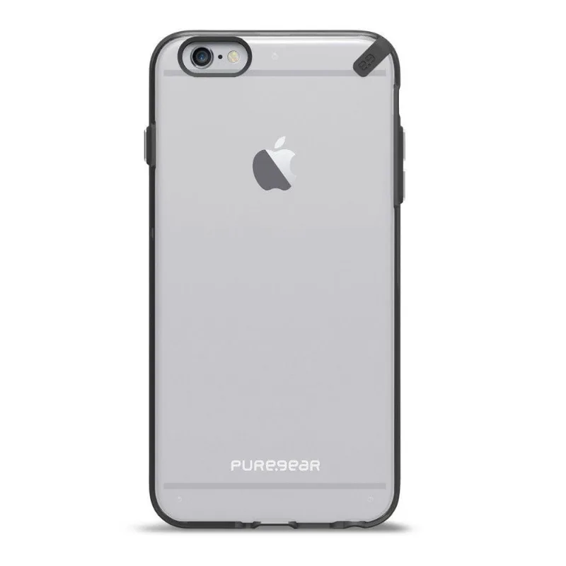 Case para iPhone 6 Plus/6s Plus, Transparente, Bordas Pretas, Slim Shell PureGear-31526-31526-31526