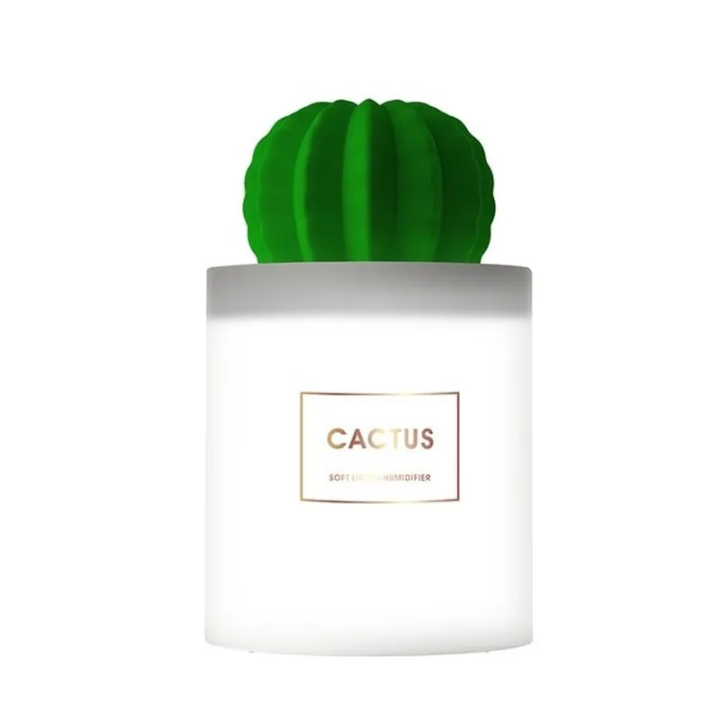 Umidificador de ar 280ML Soft LED Light Cactus Aroma ultra-sônico