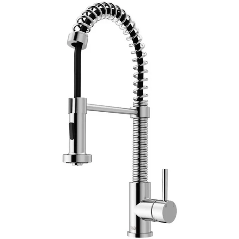 VIGO Edison 19-in H Single Handle Pull-Down Sprayer Kitchen Faucet - Chrome