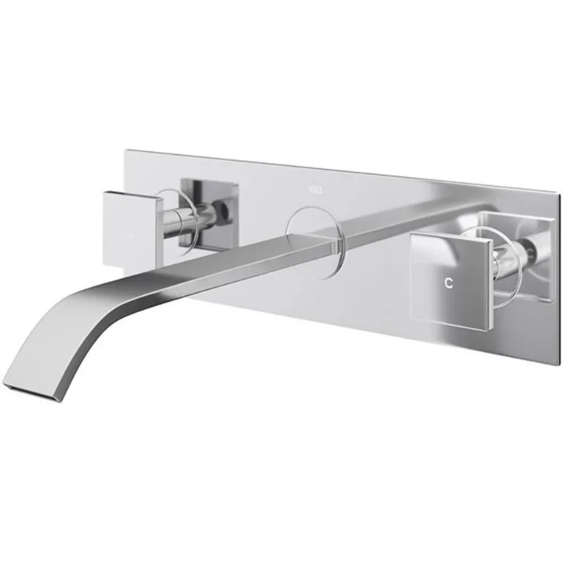 VIGO Titus 3-in H Two-Handle Bathroom Wall Mount Faucet - Chrome