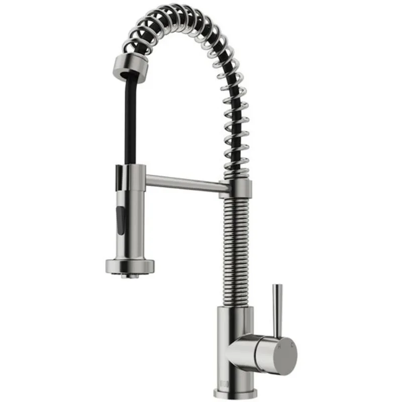 VIGO Edison 19-in H Single Handle Pull-Down Sprayer Kitchen Faucet - Stainless Steel