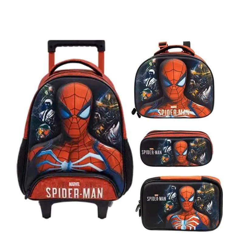 Kit 14Xeryus Spider Man S1 Mochila R + Lancheira + 2 Estojos