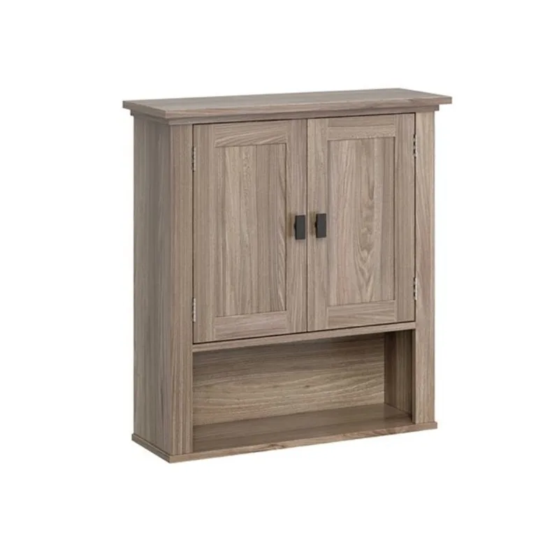 Riverridge Home 23-in x 24.5-in x 8-in Light Woodgrain Two-Door Wall Cabinet