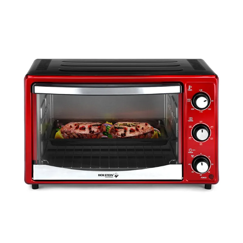 Horno Eléctrico Holstein HH-09104005R-M Acero Inoxidable/Vidrio 1500W 25 Litros Rojo