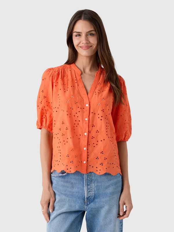 Trovata Women's Loren Blouse M / VERMILLION