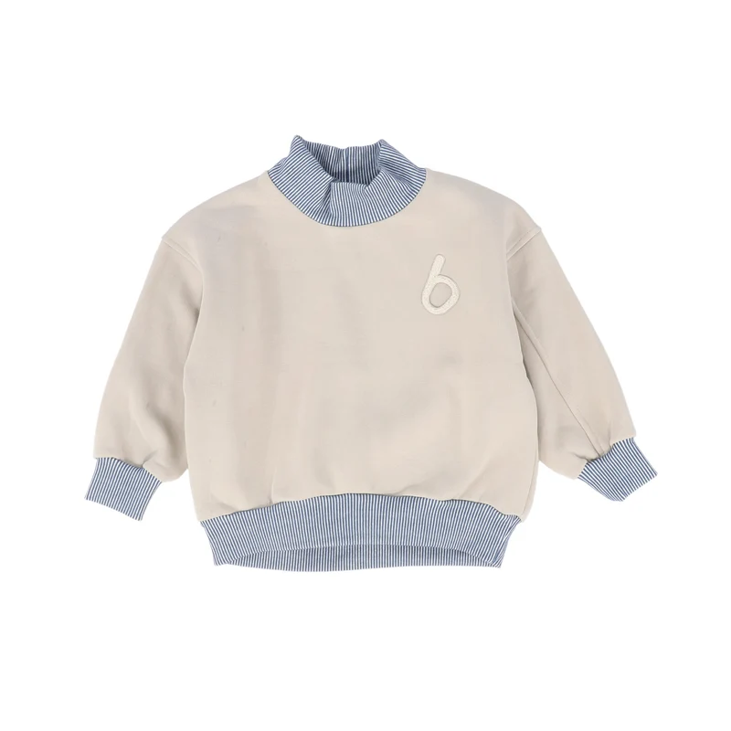 BOOSO BEIGE STRIPED WARM SWEATSHIRT 2-3