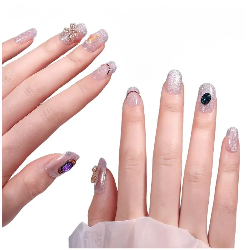 2pcs Aurora Cat's Eye Wearable Armor, Arte Avançada De Unhas Com