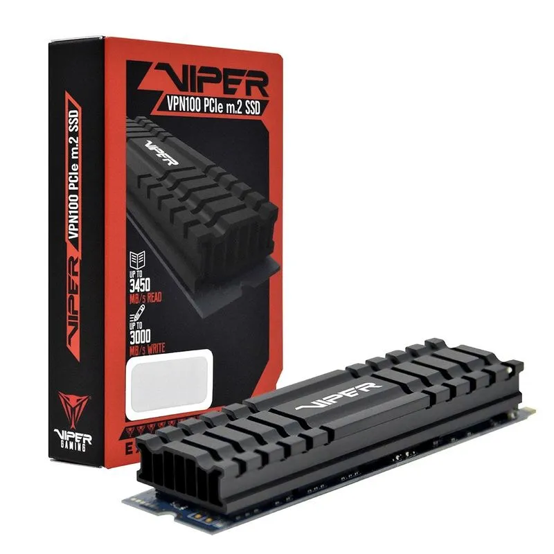 HD SSD M.2 2280 Patriot Viper VPN100 256GB PCIe Gen3x4 NVMe 1.3 Leitura 3000 MB/s, Grav. 1000 MB/s
