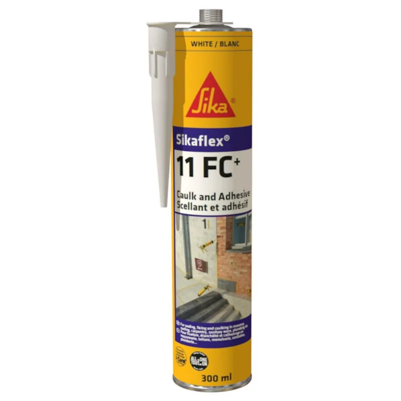 Sika White Caulk and Adhesive 11 FC+, 300 ml