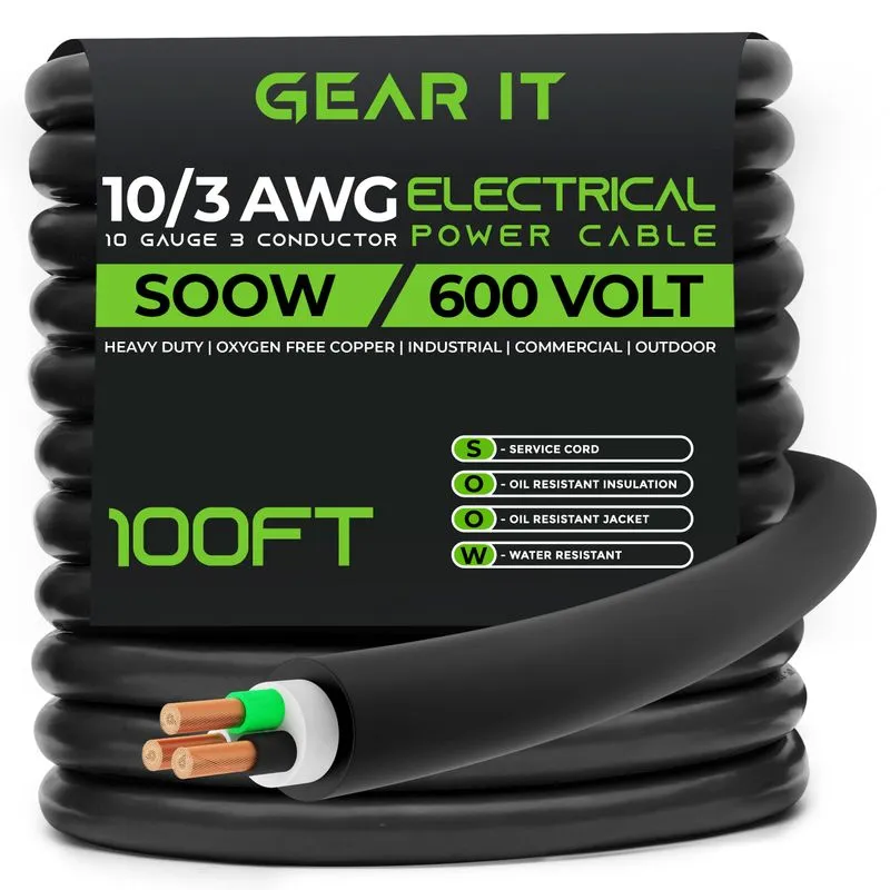 Cabo De Alimentação Gearit 12/3 Awg 600v Fio Elétrico 30m