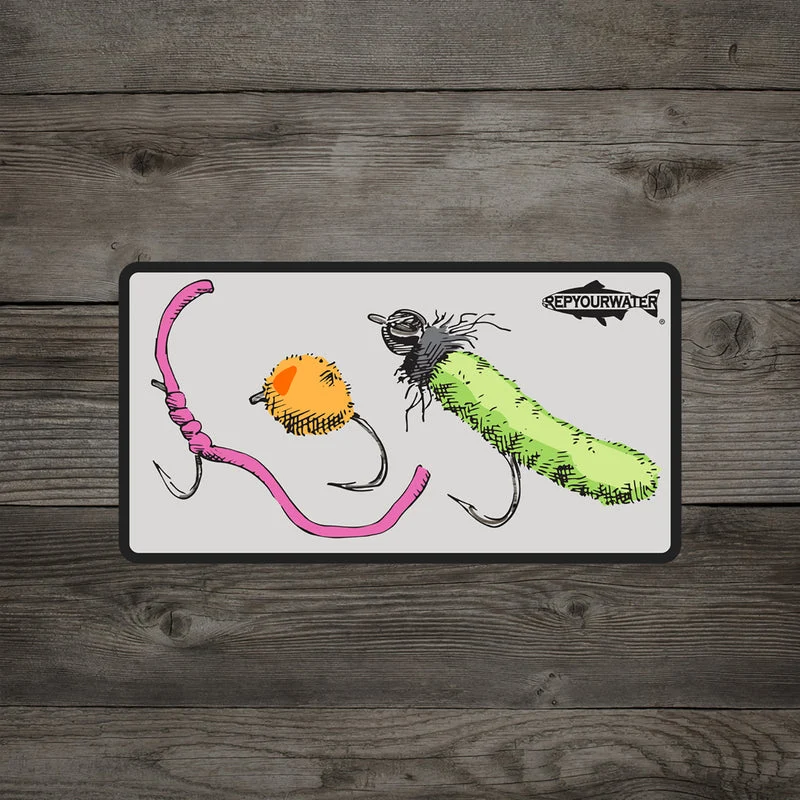 Rep Your Water Trash Flies Sticker, Medium 4.5 in x 2.3 in