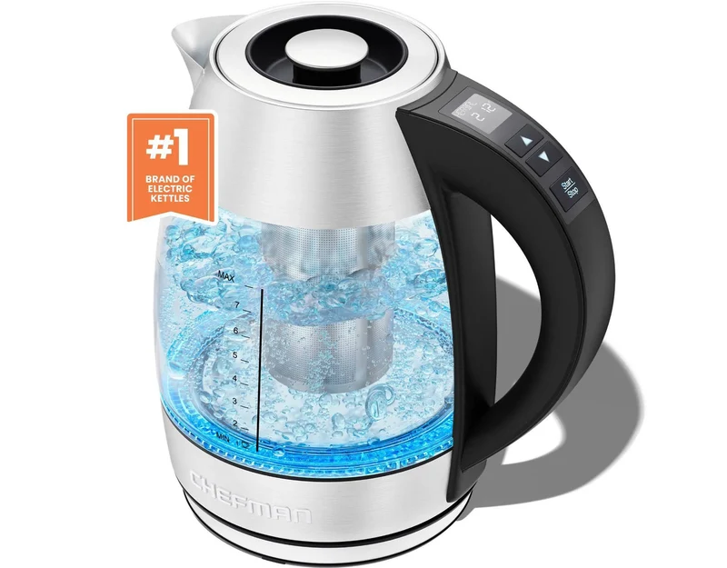 1.8L Rapid-Boil Kettle with Temperature Control and Tea Infuser - Stainless Steel Open Box