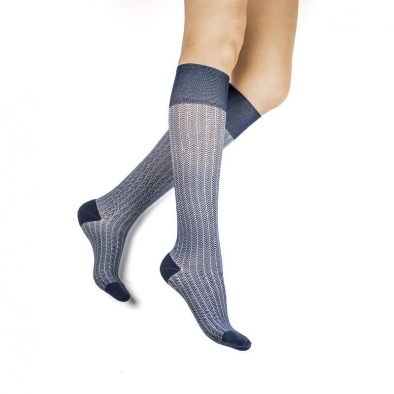 Rejuva® Herringbone Knee High 15-20 mmHg Medium / Marine