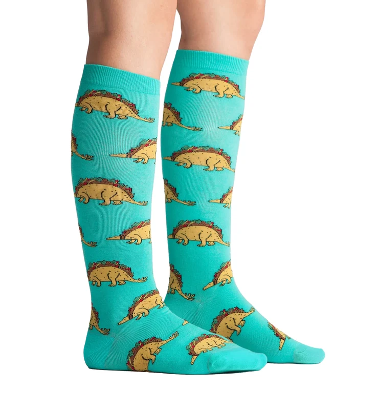 SOCK it to me Unisex Knee High Socks (SITMKHS) - Tacosaurus One Size