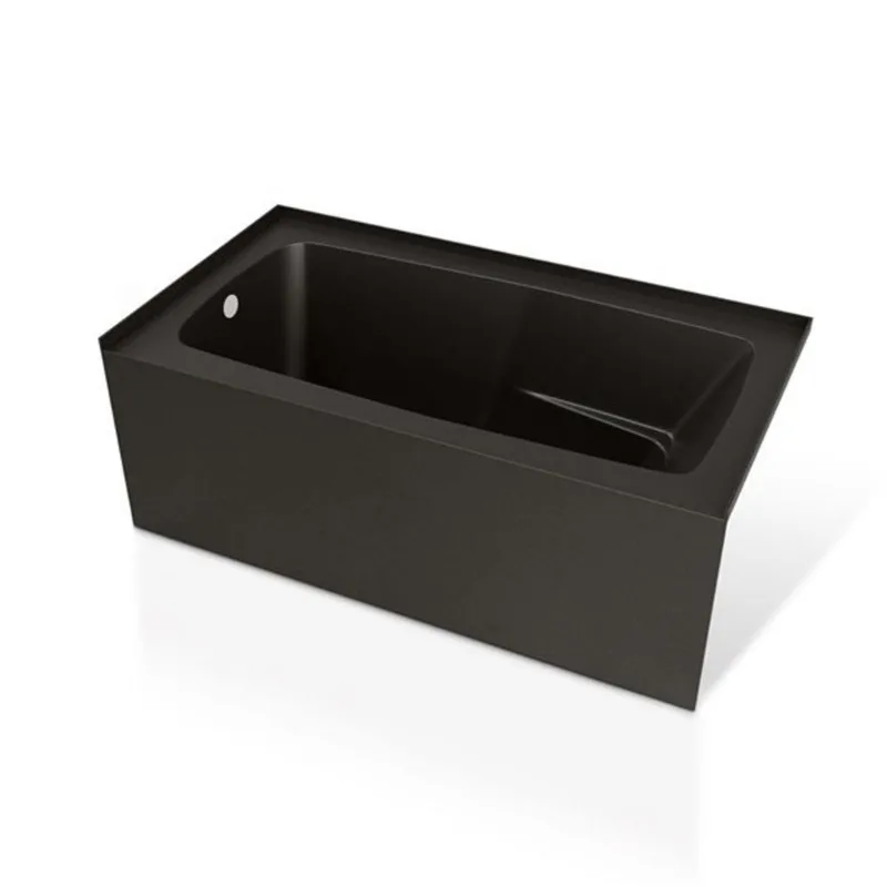 Valley Bath & Kitchen Sera 60 x 32-in Matte Black Shila Stone Alcove Skirted Bathtub - Right-Hand Drain