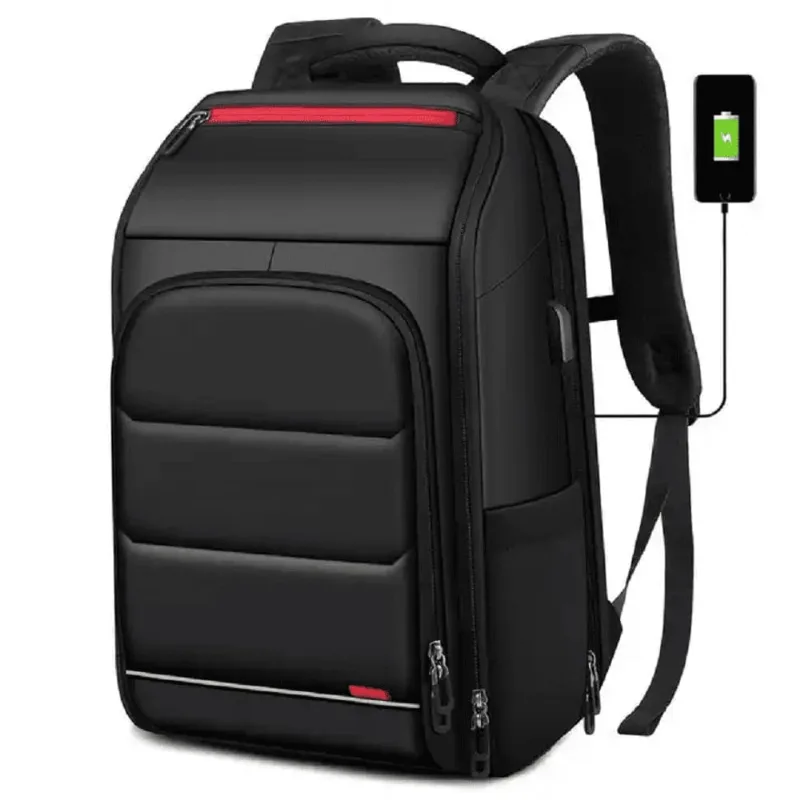 Mochila Con Bolsillo Anti Derrame Portalaptop 15.6 Usb Tsa Apertura 180 Negro